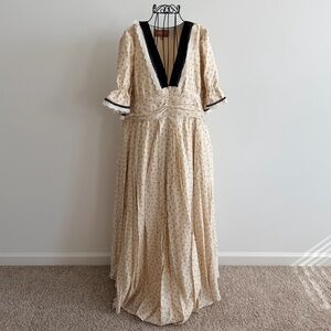 JessaKae Cream Maxi Dress with Black Accents